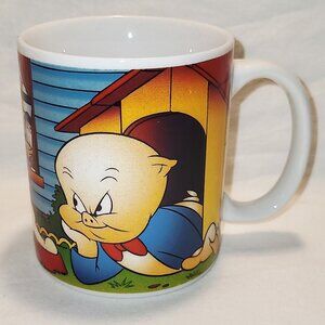 Porky Pig Coffee Mug Astrology Sun Signs Cancer Looney Tunes Warner 1994 Ex Cond